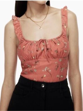Aritzia Wilfred Boheme Linen Bustier Tank size S